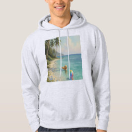 Sudadera perro nadando en la playa  hoodie