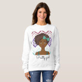 Sudadera Pretty Girl, con dibujo de chica afro Trui (Voorkant volledig)