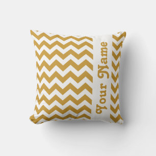 Sudan Brown Safari Chevron met aangepaste tekst Kussen