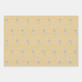 Sudan Brown Safari Chevron met Pop Art Giraffe Inpakpapier Vel (Voorkant 3)