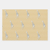 Sudan Brown Safari Chevron met Pop Art Giraffe Inpakpapier Vel (Voorkant)