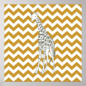 Sudan Brown Safari Chevron met Pop Art Giraffe Poster (Voorkant)