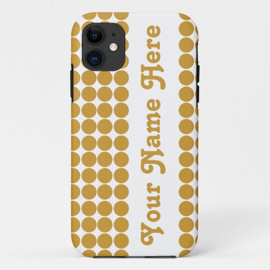 Sudan Brown Safari Dot met naam Case-Mate iPhone Case (Achterkant)