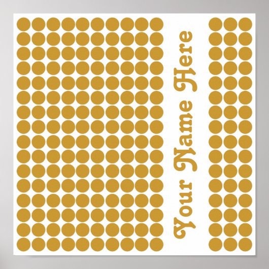 Sudan Brown Safari Dot met naam Poster (Voorkant)