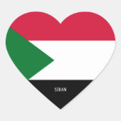 Sudan Flag Splendid Patriotic Hart Sticker (Voorkant)