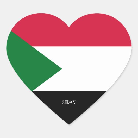 Sudan Flag Splendid Patriotic Hart Sticker (Voorkant)