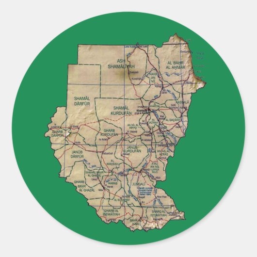 Sudan Kaart Sticker (Voorkant)