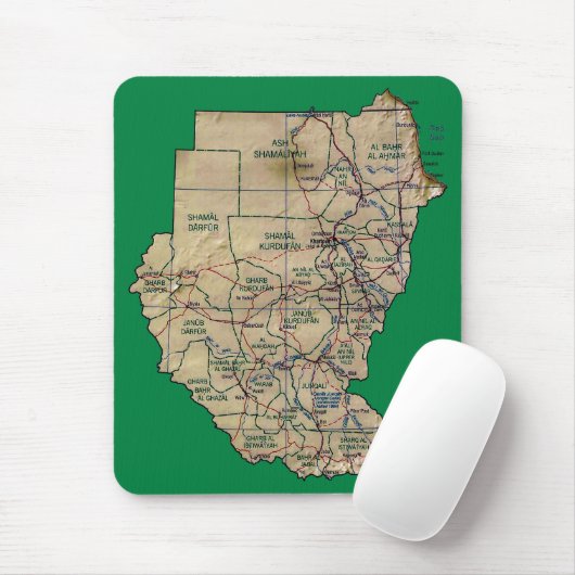 Sudan Map Mousepad Muismat (Met muis)