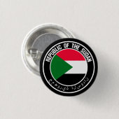 Sudan Ronde Embleem Button 3,2 Cm (Voorkant /achterkant)