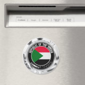 Sudan Round Emblem Magneet (Insitu (Vaatwasser))