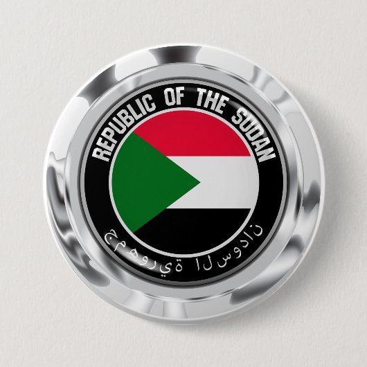 Sudan Round Emblem Ronde Button 7,6 Cm (Voorkant)