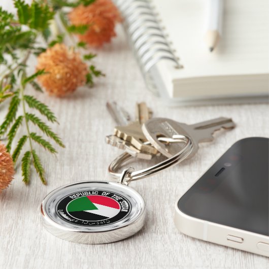 Sudan Round Emblem Sleutelhanger (Zijkant)