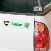 Sudan Vlag Hart + Landkaart Bumpersticker (Op Truck)