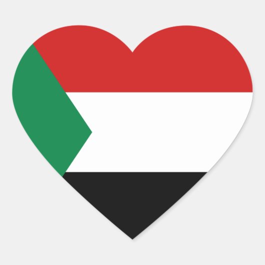 Sudan Vlag Hart Sticker (Voorkant)