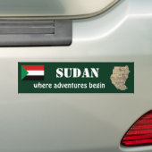 Sudan Vlag + Landkaart Bumpersticker (Op auto)