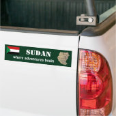 Sudan Vlag + Landkaart Bumpersticker (Op Truck)