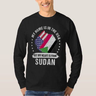 Sudanese American Patriot Grown Proud My Heart is  T-shirt