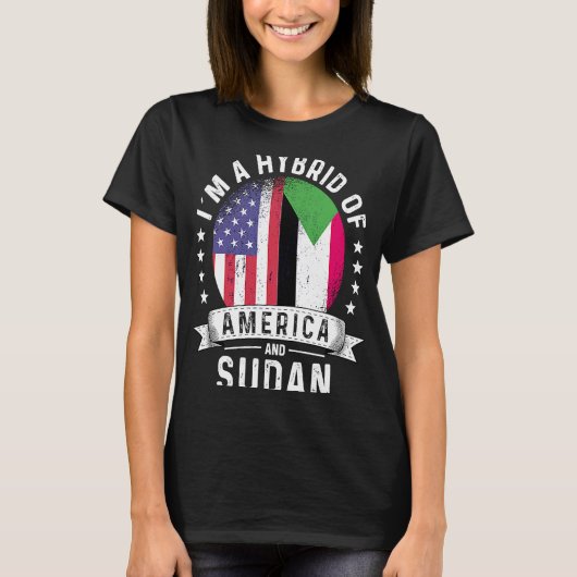 Sudanese Amerikaanse Patriot Grown Flag Humor T-shirt (Voorkant)