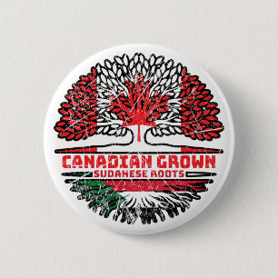 Sudanese Canadese vlag over bomen Ronde Button 5,7 Cm