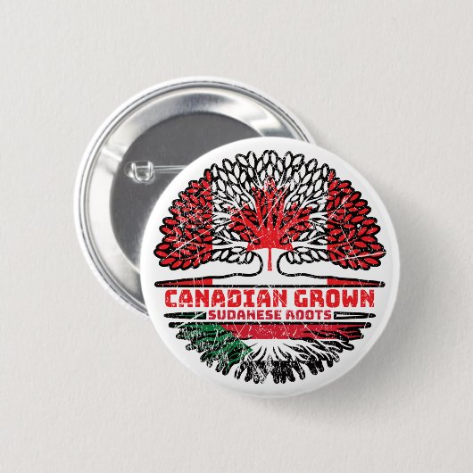 Sudanese Canadese vlag over bomen Ronde Button 5,7 Cm (Voorkant /achterkant)