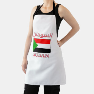 Sudanese vlag ا س و ا ن Arabisch en Engels WordArt Schort