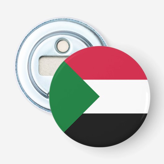 Sudanese vlag button flesopener (Voorkant)