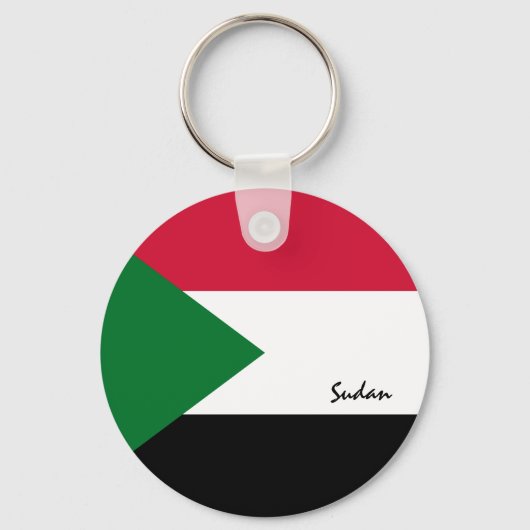 Sudanese vlag en Soedan vakantie, patriotten / spo Sleutelhanger (Voorkant)