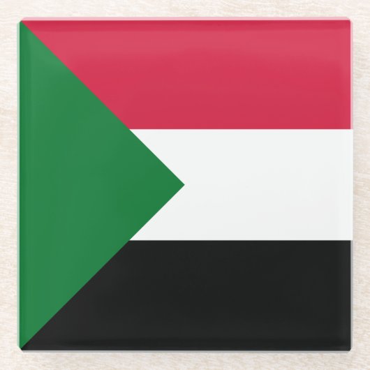 Sudanese vlag glazen onderzetter (Voorkant)