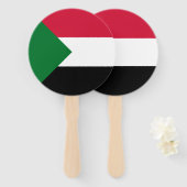 Sudanese vlag handwaaier (Voorkant en achterkant)