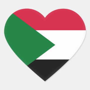 Sudanese vlag hart sticker