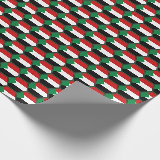 Sudanese vlag Honeycomb-rappelpapier Cadeaupapier (Hoek)