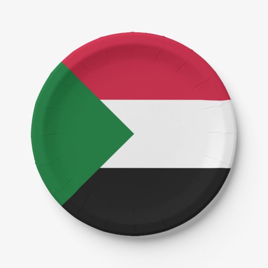 Sudanese vlag papieren bordje (Voorkant)