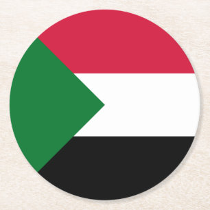 Sudanese vlag ronde kartonnen onderzetter