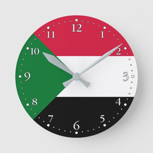 Sudanese vlag ronde klok (Voorkant)