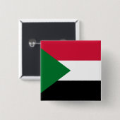 Sudanese vlag vierkante button 5,1 cm (Voorkant /achterkant)