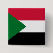 Sudanese vlag vierkante button 5,1 cm (Voorkant)