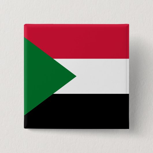 Sudanese vlag vierkante button 5,1 cm (Voorkant)