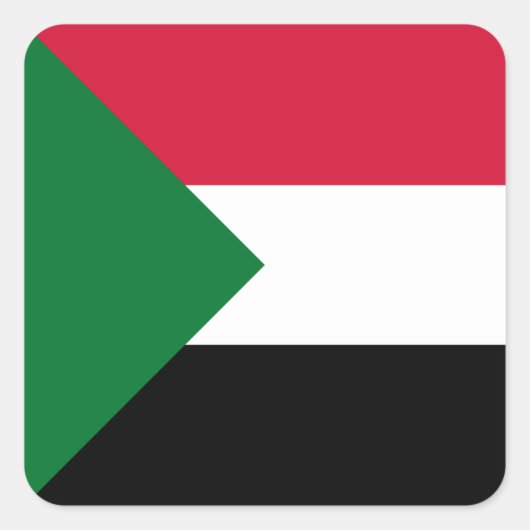 Sudanese vlag vierkante sticker (Voorkant)