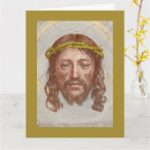 Sudarium of Saint Veronica by Claude Mellan 1649 Kaart (Gele Bloem)