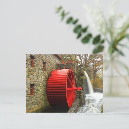 Sudbury Grist Mill Water Wheel Briefkaart (Staand voorkant)