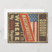 Sudbury Massachusetts Briefkaart (Voorkant / Achterkant)