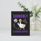 Suddenly a soccer expert briefkaart (Staand voorkant)