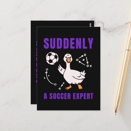 Suddenly a soccer expert briefkaart (Voorkant / Achterkant in situ)