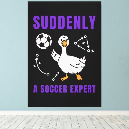 Suddenly a soccer expert canvas afdruk (Insitu (Houten vloer))