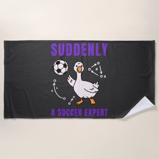 Suddenly a soccer expert strandlaken (Voorkant)