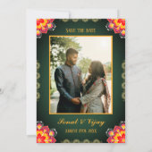 Sudh Desi Indiase Hindoe bruiloft Ganesha Logo Cha Kaart (Achterkant)