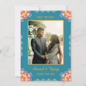 Sudh Desi Indiase Hindoe bruiloft Ganesha Logo Cha Kaart (Achterkant)