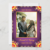 Sudh Desi Indiase Hindoe bruiloft Ganesha Logo Cha Kaart (Achterkant)