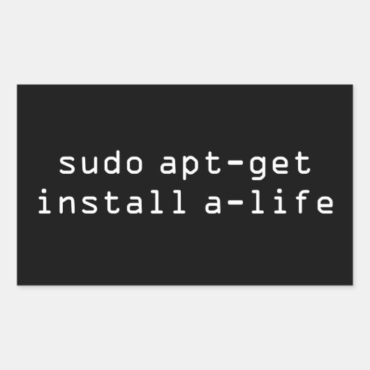 Sudo Apt-Get Install A-Life Rechthoekige Sticker (Voorkant)