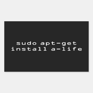 Sudo Apt-Get Install A-Life Rechthoekige Sticker